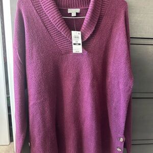 Style & Co. Women's V-Neck Sweater in Deep Purple